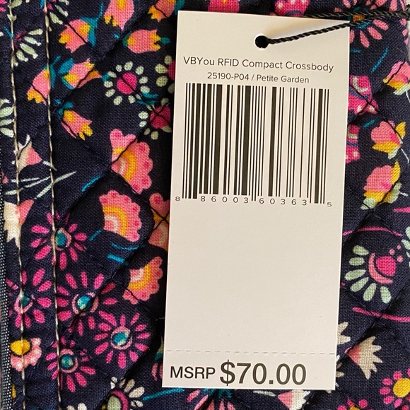NWT Vera Bradley VBU RFID Compact Crossbody Bag in Petite Garden - Picture 14 of 14